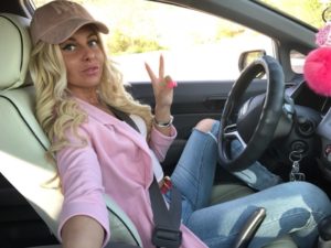 Webcam girl in the car